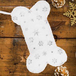 Dog Christmas Stocking Pet Holiday Decor Snowflake Shelf Mantel Xmas Decoration